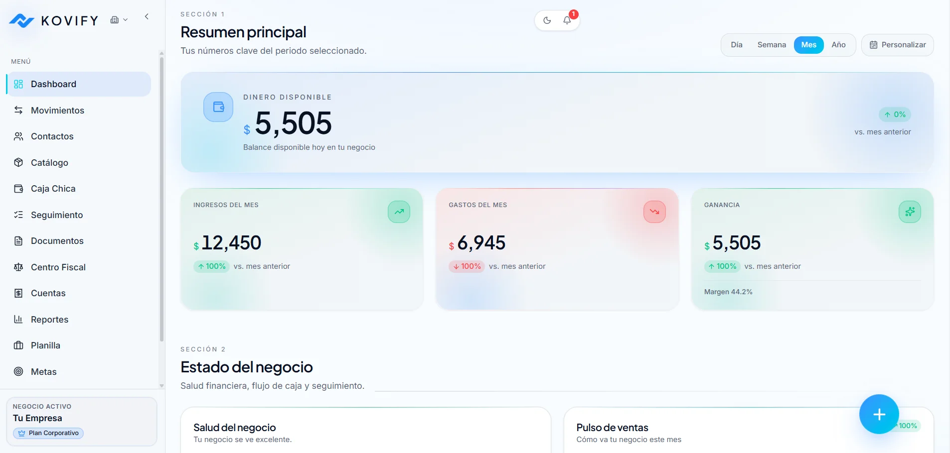 Vista previa: Dashboard
